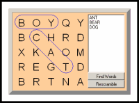 Word search puzzle game for kids